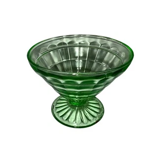 Vintage Anchor Hocking Block Optic Green Champagne/ Tall Sherbet - Picture 1 of 5