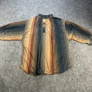 Vintage 80er Bluse Damen extra groß gestreift Satin Made in USA Deadstock - Bild 1 von 14
