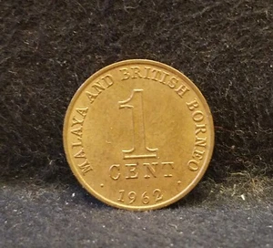 1962 British Malaya and Borneo cent, Elizabeth II, RB UNC, KM-6 (MA3) - Picture 1 of 6