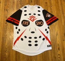 Fresno Grizzlies Game Used Worn Jason Voorhees Halloween MILB Baseball Jersey 50