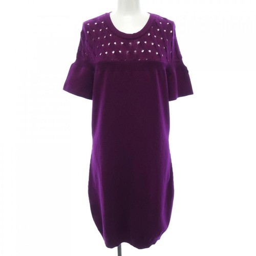 Abito CHANEL maglia donna taglia 38 viola cashmere COCO MARK originale