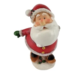 Santa Claus Figurine Skiing Christmas Holiday Whimsical Snow Shoe Resin 6" Decor - Picture 1 of 8