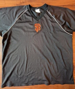Vintage Majestic San Francisco SF Giants Warmup Shirt Size XL Felt Logo Black - Picture 1 of 15