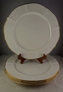 Four Noritake Chandon Dinner Plates Imperial Baroque Floral Gold Trim #7306 - Picture 1 of 4