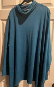 Terra & Sky Damen SharkBite Top Bluse Größe 4X 28W/30W blau - Bild 1 von 2