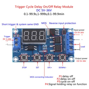 DC 6-30V Dual MOS LED Digital Time Delay Relay Switch Module Circuit Board-*- - Picture 1 of 9