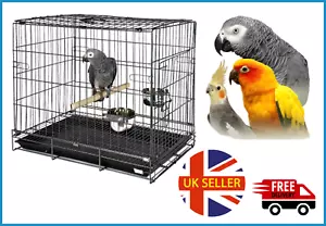 African Grey Bird Parrot / Parakeet Travel Carry Cage - Black - Vet Trips - Picture 1 of 5