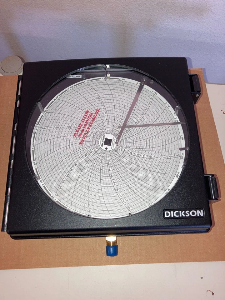 NUEVO Grabador de gráficos de presión Dickson PW865 8"", 0 a 200 PSI, gráfico de 24 horas Foto 1 de 4