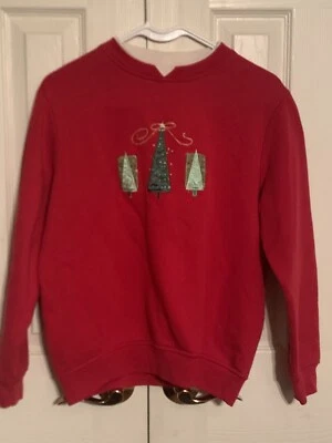 Suéter Pullover Rojo Árbol de Navidad Kim Rogers Mediano De Colección Para Mujer Foto 1 de 4