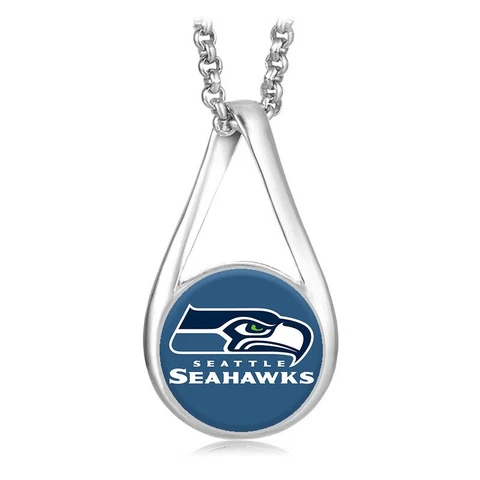 Seattle Seahawks Womens Sterling Silver Link Chain Necklace With Pendant D28 Cover