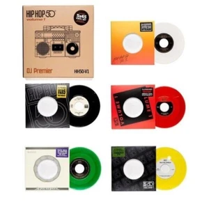 NEW & SEALED - DJ Premier: Hip Hop 50 COLOR VINYL 7" Box Set Nas Run the Jewels - Picture 1 of 3