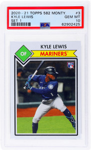 2021 Topps 582 Montgomery #3 Kyle Lewis Club Lost Design Set 1 PSA 10