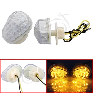 Flush Mount Amber LED Turn Signal For Kawasaki Ninja ZX6R 7R 9R 12R ZZR600 Clear - Picture 1 of 12