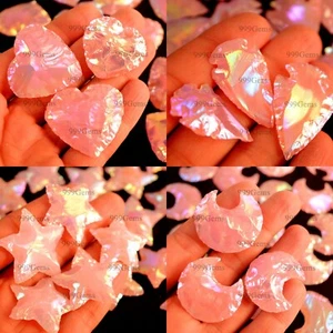 10pcs each Aura Rose Quartz Star Heart Arrowhead Carving Gemstone For Jewelry - Picture 1 of 16