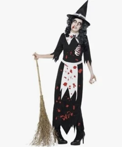 Smiffy’s Zombie Salem Witch Fancy Dress Costume Halloween. Dress/Hat. Size S New - Picture 1 of 8
