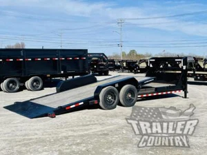 NEW 7' x 22' 14K Heavy Duty Low Profile Tilt Deck Flat Bed Equipment Trailer - Picture 1 of 12