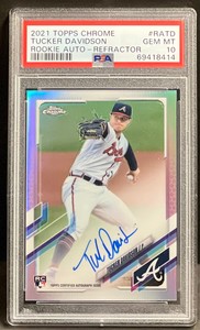 2021 topps chrome Tucker Davidson rookie auto refractor /499 PSA 10