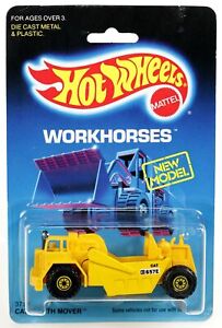 Vintage Hot Wheels Cat Earth Mover Workhorses Series #3715 NRFP 1986 Yellow 1:64
