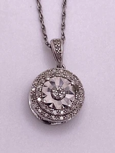 Collar colgante SLD de plata de ley 1/10 CTTW con acento de diamantes 925 - Imagen 1 de 4