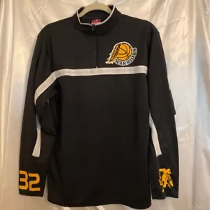 Warriors Alleson Athletic Mens 1/4 Zip Jacket Black Logo Pullover Basketball S - Picture 1 of 7