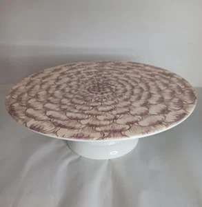 John Derian Pink Dahlia Flower Melamine Pedestal Plate Cake Stand 12” w 4" Tall - Picture 1 of 4