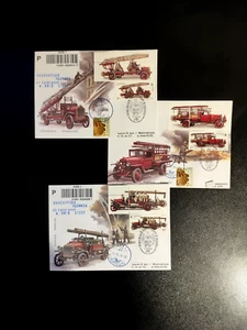 FDC Cover Envelope Ukraine "Fire transport in Ukraine" FULL SET, 3 pcs, 2016 - Picture 1 of 8