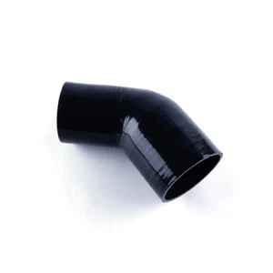 45 Degree Elbow 57mm to 70mm 2.25'' -2.75'' Silicone Coupler Turbo Hose Black - Foto 1 di 7