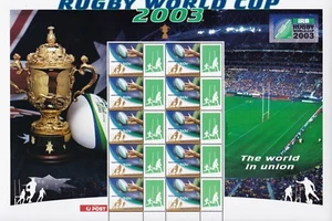 Rugby World Cup 2003 Souvenir Stamp Sheet Australia Post - Picture 1 of 1