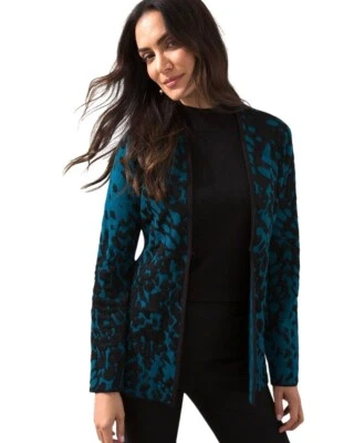 Cárdigan Chico's para mujer M azul moderno clásico elegante ropa de noche de negocios nuevo con etiquetas Foto 1 de 4