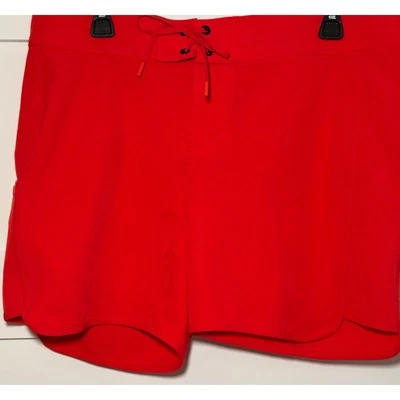 Шорты Athleta Board красные с карманами на шнурке спортивные для плавания на открытом воздухе женские 12 - Изображение 1 из 4