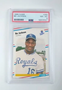 1988 Fleer #260 Bo Jackson Kansas City Royals PSA 8 NM-MT Graded Baseball Card - Picture 1 of 2