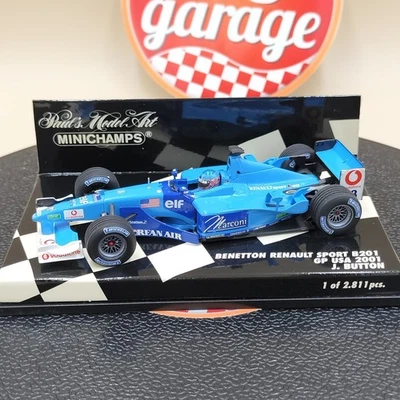 MINICHAMPS 1/43 Benetton Renault Sport B201 GP USA 2001 Jenson Button 400010108 - Image 1 of 4