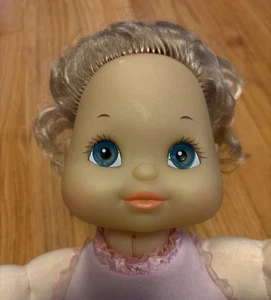 Bambola Mattel My Child vintage 1985 bambina bionda occhi azzurri rosa vestito giocattolo - Foto 1 di 8