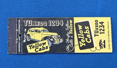 Yellow Cabs Taxi Advertising VTG Matchbook Cover Lt#2057 - Image 1 of 2