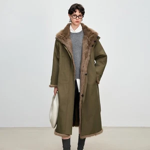 Women's Long Rabbit Fur Inner Liner Coat Winter New Real Fur Thicken Long Coats - Picture 1 of 21