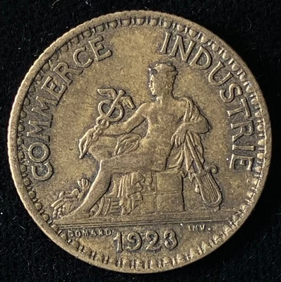 Francia 1923 1 franco, emisión de cámaras de comercio Foto 1 de 2