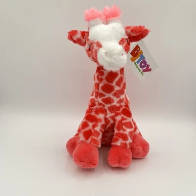 B J Toy Plush Baby Jafari Giraffe 12" Soft Stuffed Animal Pink White New W Tags - Image 1 of 4
