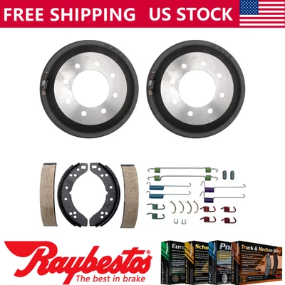 Kit de herrajes de tambores de freno y zapatas de freno trasero para Ford E-250 Econoline 1990-91 Foto 1 de 4