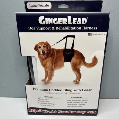 GingerLead Dog Support & Rehabilitation Harness Lg Female 55+ lbs Dog Arthritis - Image 1 of 4