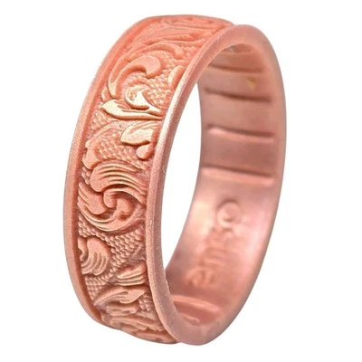 Anillos Enso Grabados Firma Silicona Anillos - Floridosos - Oro Rosa - Talla 12 Foto 1 de 4