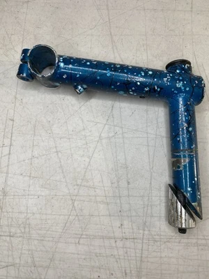 Stamped GT Vintage 90’s 1 1/8in Quill Mtb stem, 135mm, OG Blue Splatter Paint! - Image 1 of 4