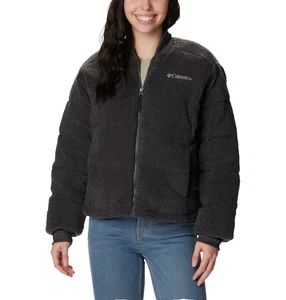 Columbia Damen grau Full-Zip Puffect™ Neuheit Sherpa gefütterte Jacke Größe L - Bild 1 von 6