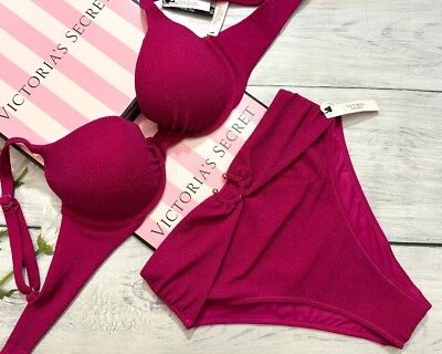 Victoria’s Secret Conjunto de Bikini Push-Up Rosa Swim Shimmer Icon Foto 1 de 4