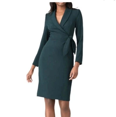 Badgley Mischka Faux Wrap Business Professional Dress - Image 1 of 4
