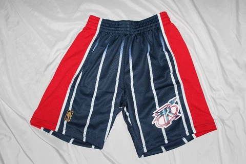 Mitchell & Ness Navy NBA Houston Rockets 1996-97 Swingman Road Shorts Size S Cover