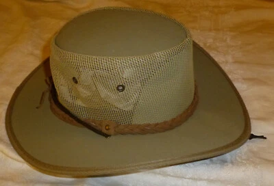 Barmah Australia Sombreros Lona Drover Sombrero 1057 Caqui Safari Senderismo Camping Pequeño Foto 1 de 4