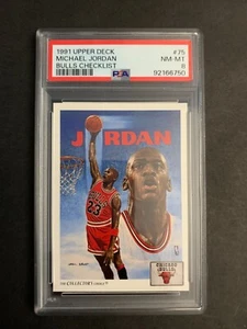 1991-92 Upper Deck Bulls Checklist #75 Michael Jordan PSA 8 Chicago - Bild 1 von 2