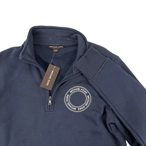 Neu Michael Kors 1/4-Reißverschluss Pullover Sweatshirt für Herren Gr. S neu mit Etikett blau $ 118 Logo - Bild 1 von 8