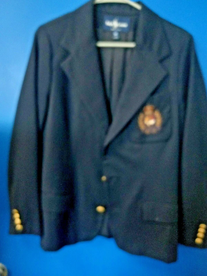 Blazer para mujer L👀K Ralph Lauren azul marino 100 % lana 2 botones talla 10 Foto 1 de 4