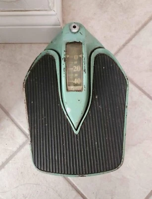 Balança de banheiro verde antiga Detecto metal pesado - Imagem 1 de 4